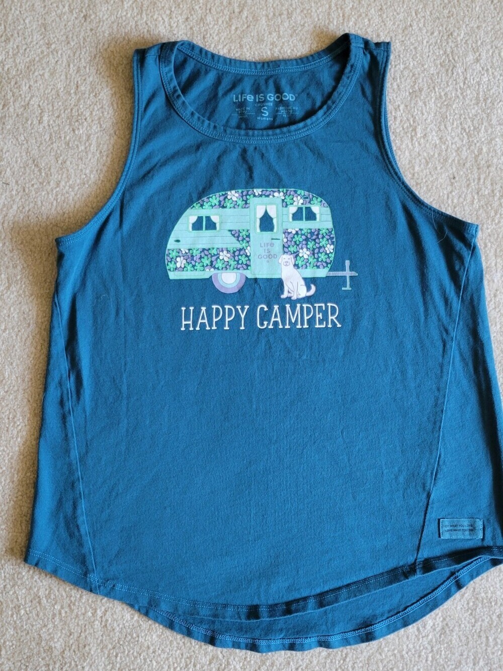 Life Is Good Happy Camper Women's Tank Top Size Small